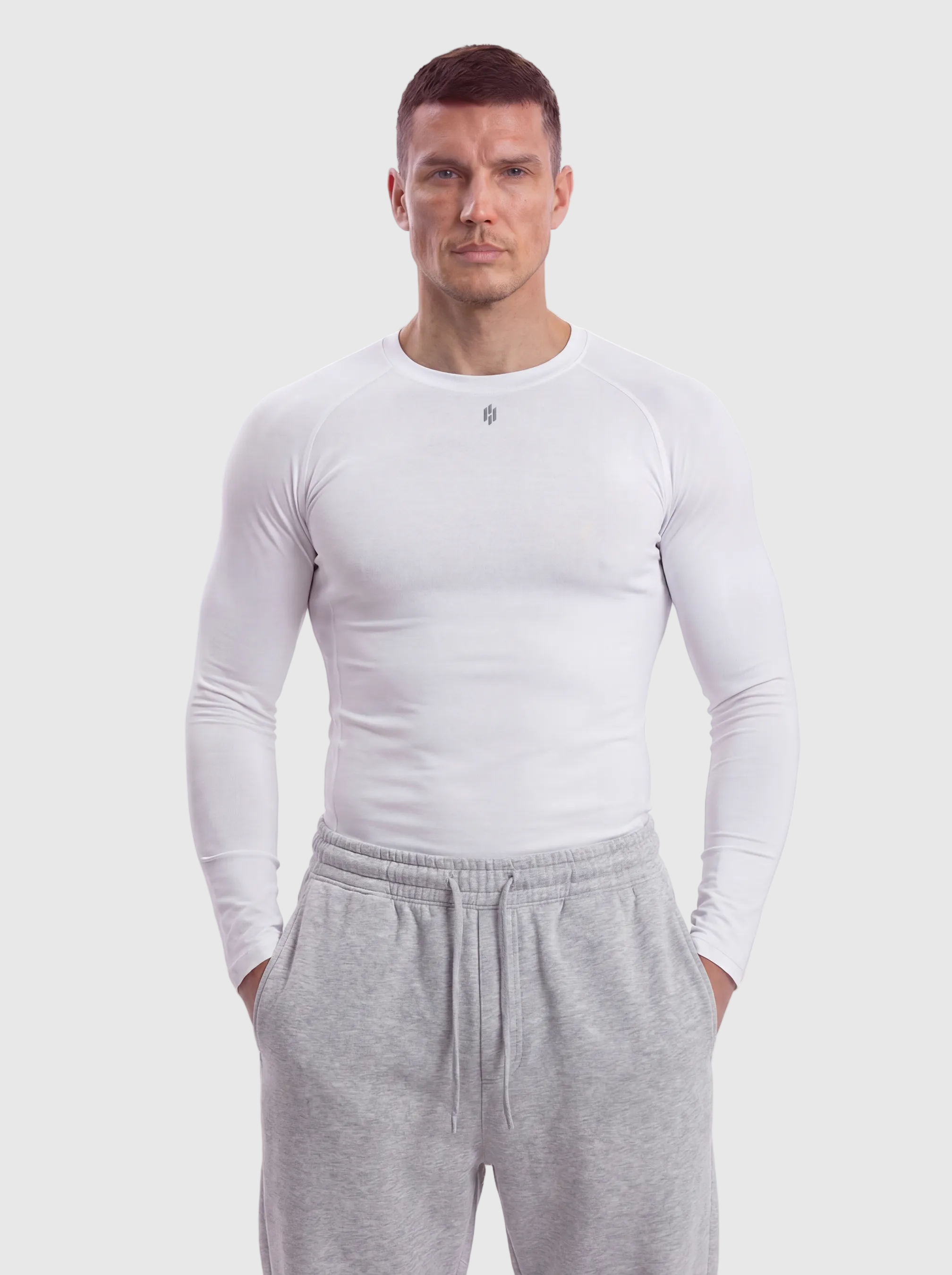 Equinox Muscle-Fit Long-Sleeve Compression - White