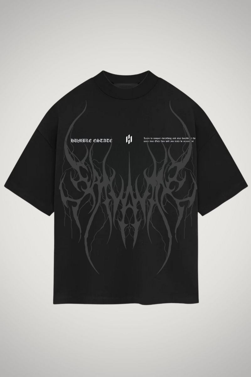 CONQUER OVERISZED TEE—black