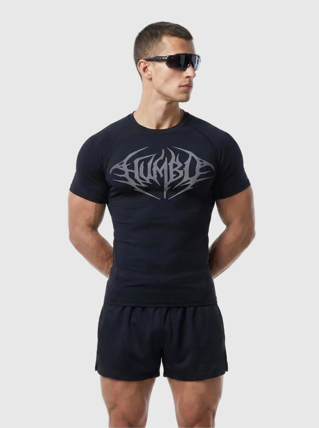 Humble Graphic Fitted Compression Tee - Black