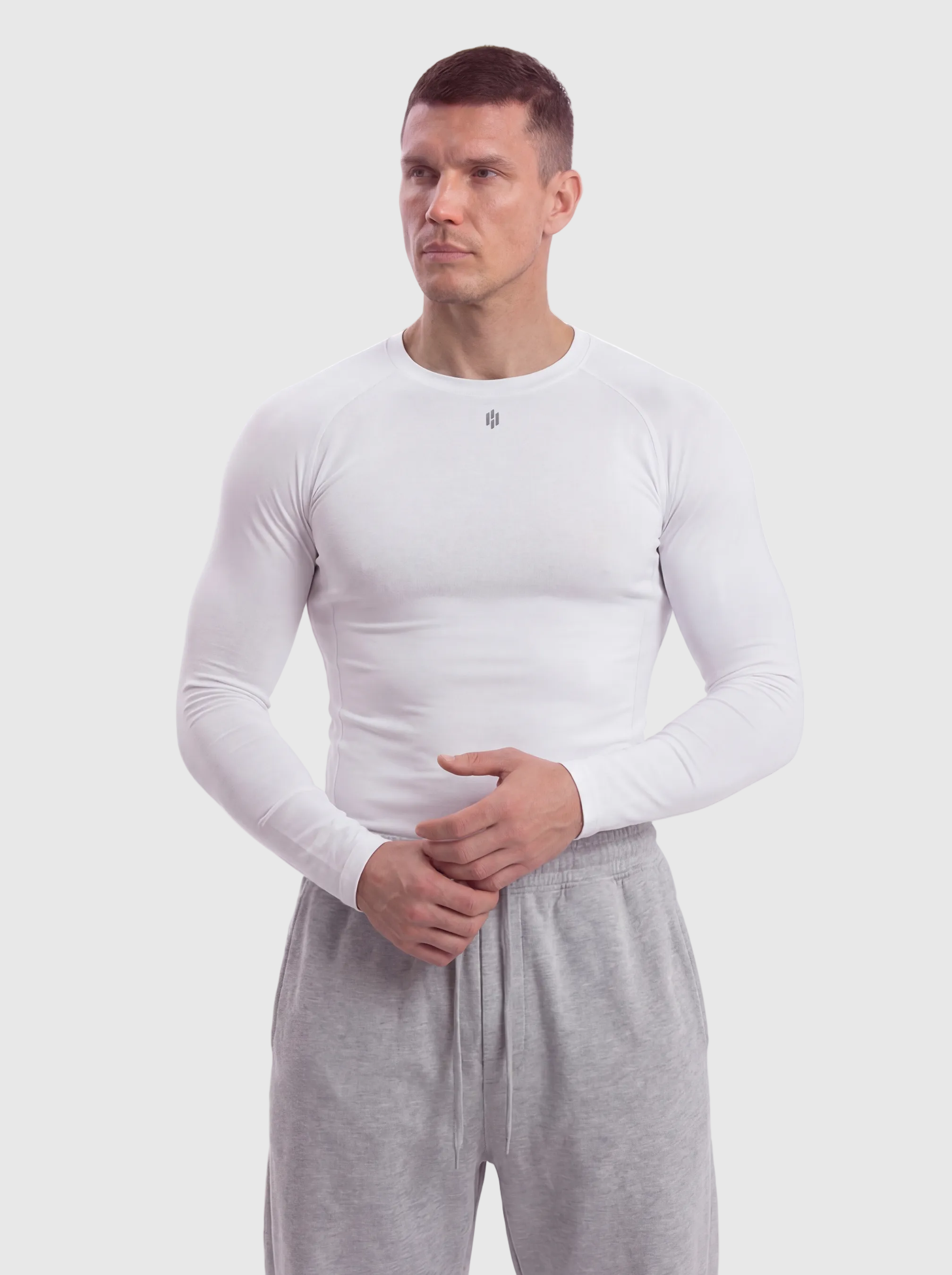 Equinox Muscle-Fit Long-Sleeve Compression - White