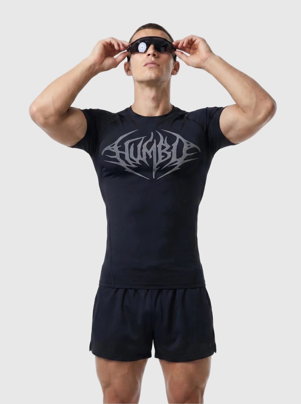 Humble Graphic Fitted Compression Tee - Black