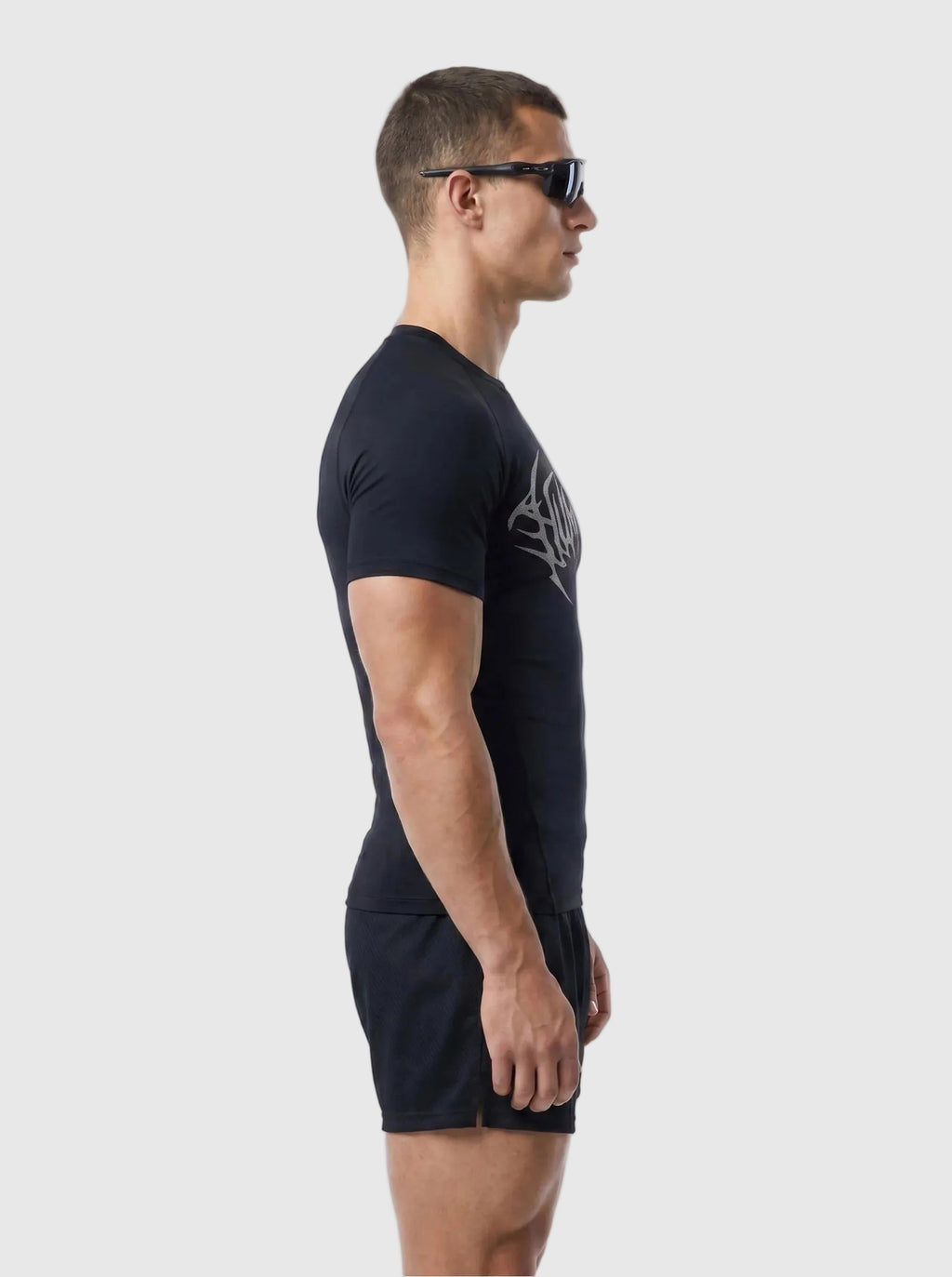Humble Graphic Fitted Compression Tee - Black