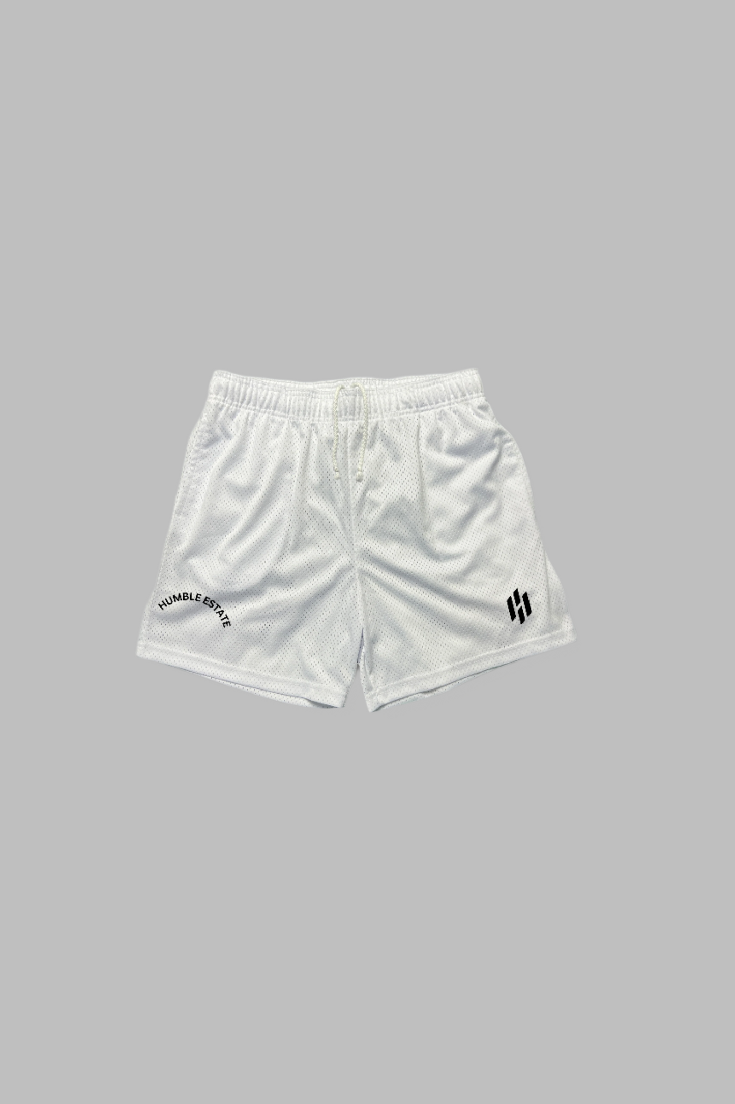 athletica mesh shorts—white