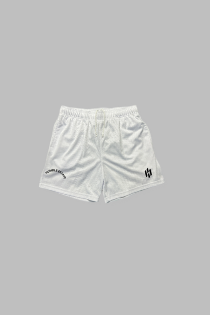athletica mesh shorts—white