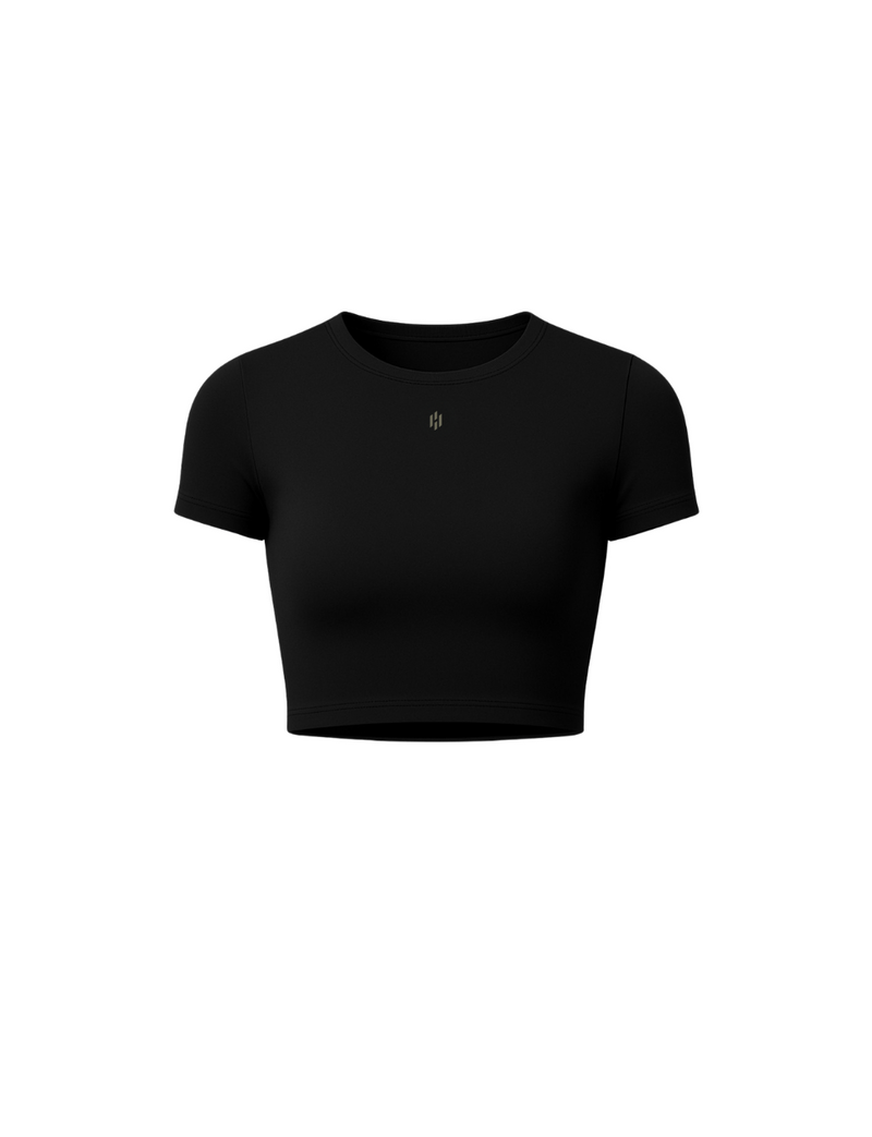 EQUINOX SEAMLESS CROP TOP BLACK