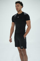 ''POWER'' compression tee-- black